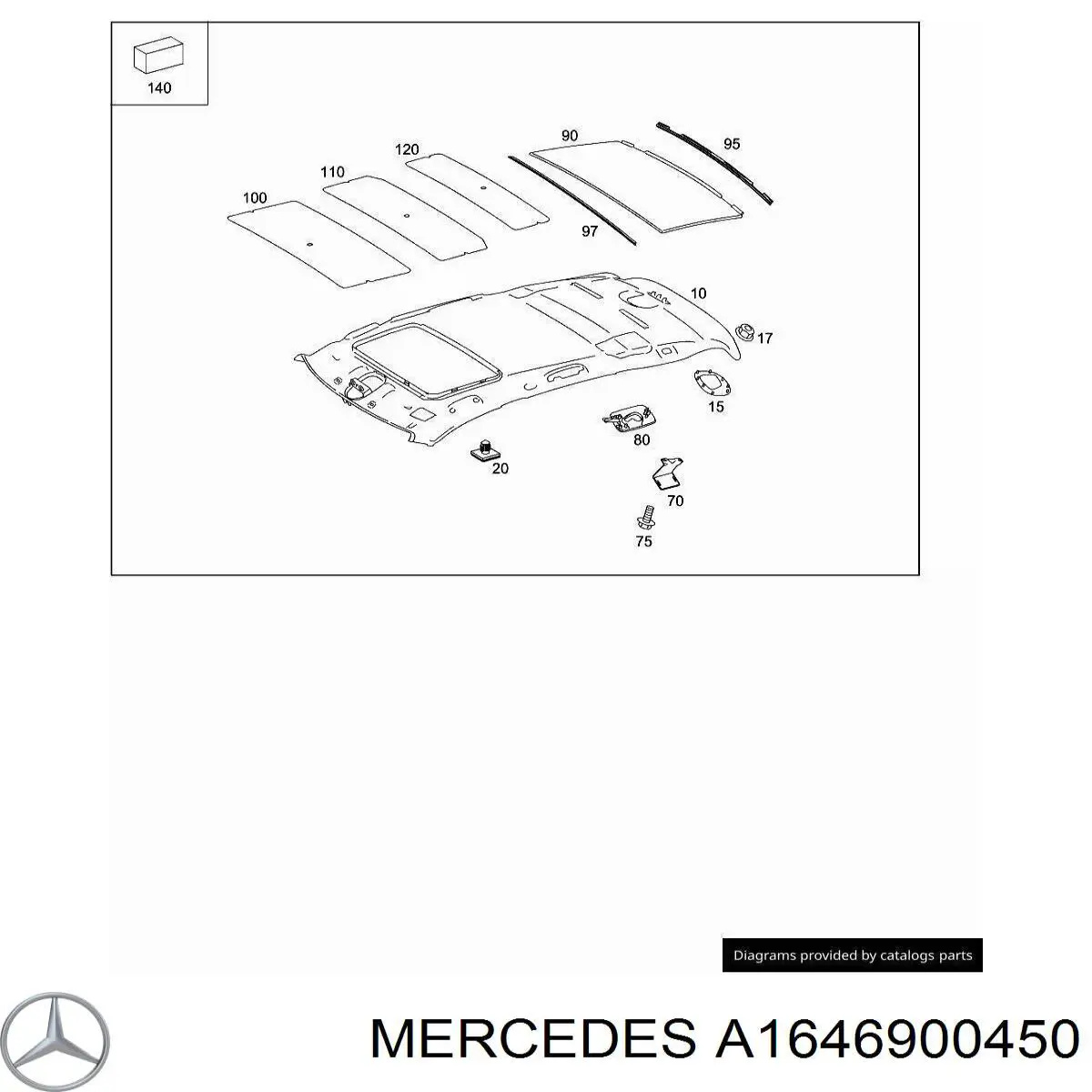 Revestimento do teto Mercedes A1646900450 preço, a partir de 148,50 USD