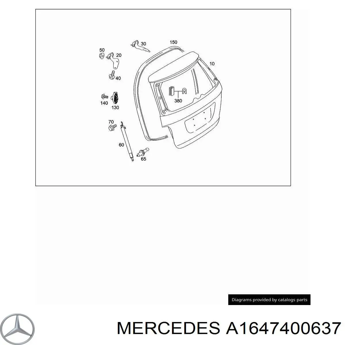 A1647400637 Mercedes Gozno de tampa de porta-malas