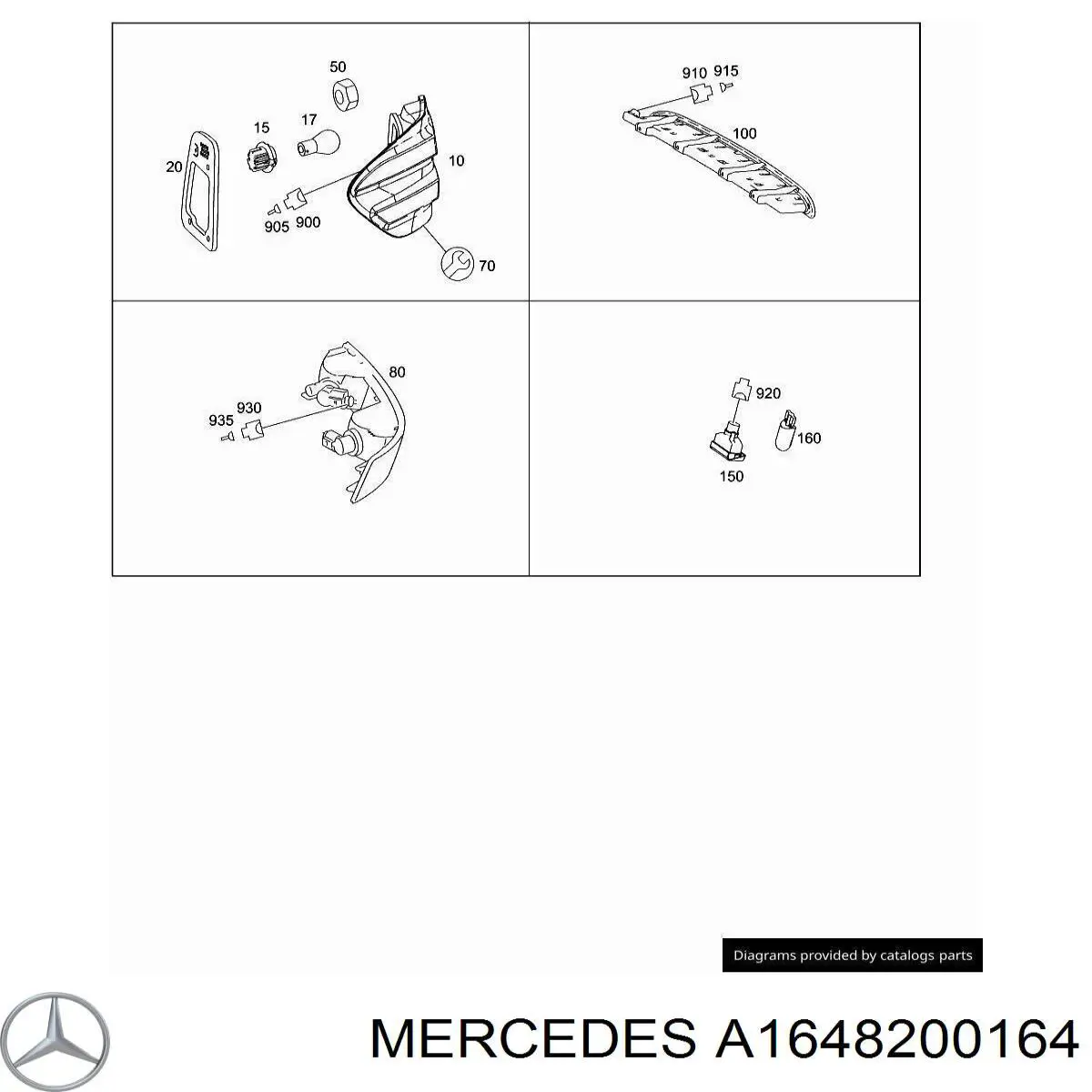 A1648200164 Mercedes Lanterna traseira esquerda