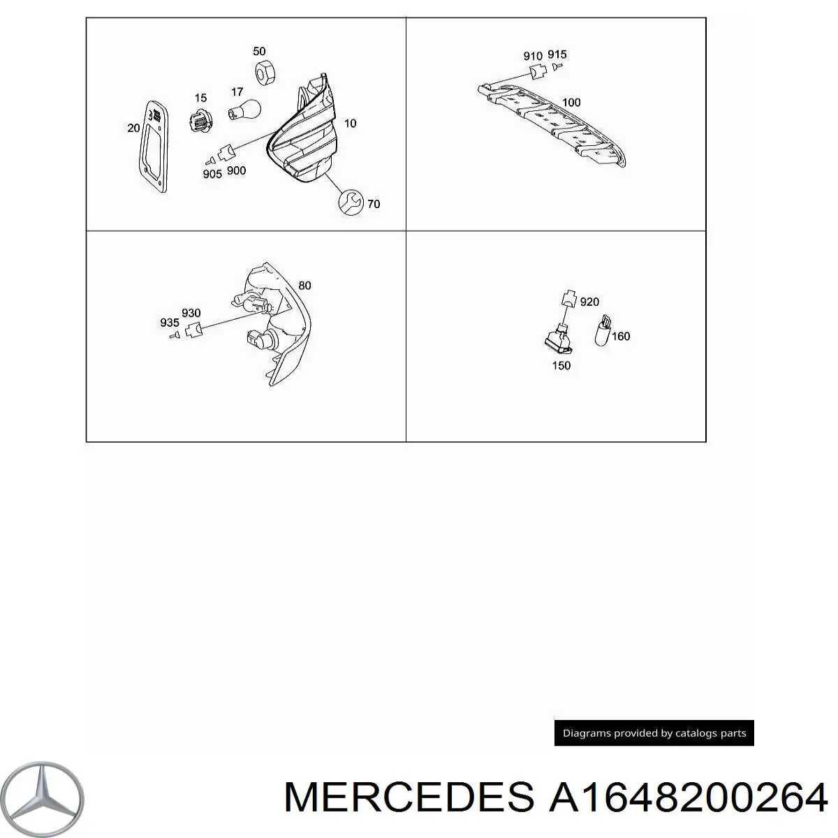 A1648200264 Mercedes Lanterna traseira direita