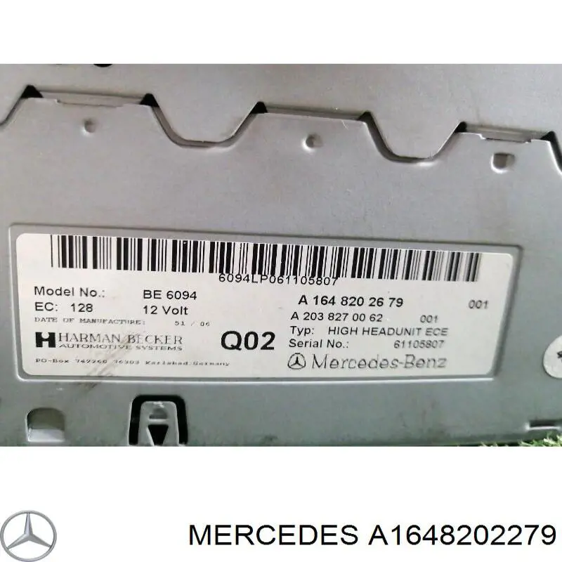 A1648202279 Mercedes Aparelhagem de som (rádio AM/FM)