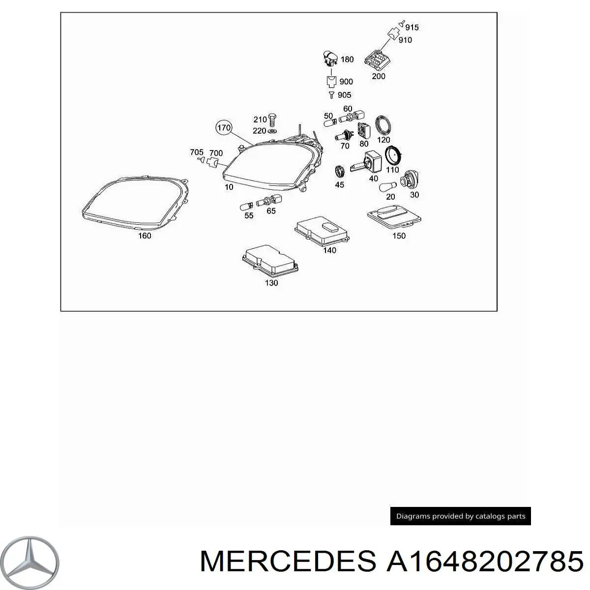 A1648202785 Mercedes Unidade de controlo de iluminação