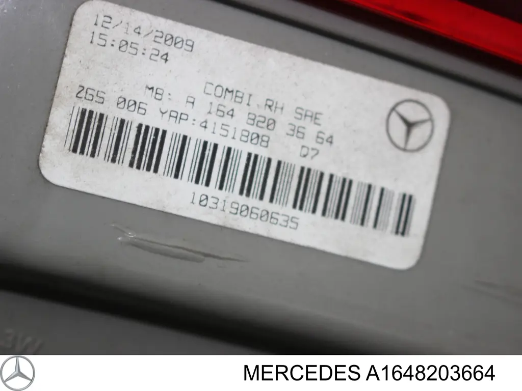 Lanterna traseira direita Mercedes A1648203664 preço, a partir de 655,38 USD