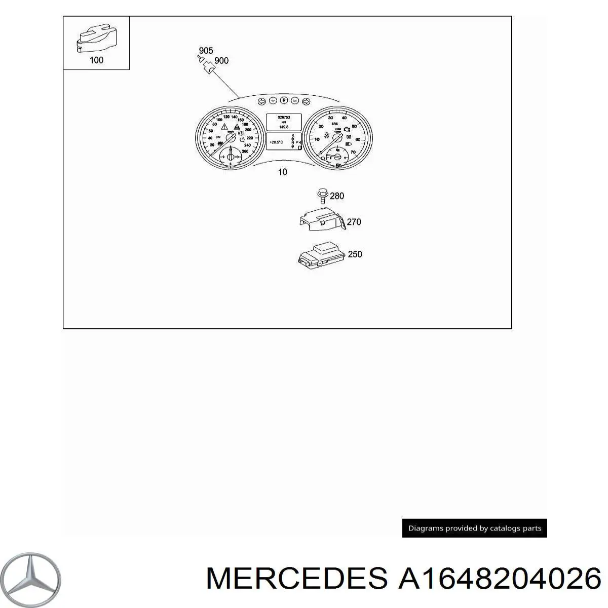A1648204026 Mercedes Painel de instrumentos (quadro de instrumentos)