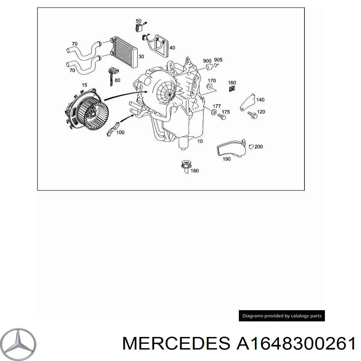 Radiador de forno (de aquecedor) Mercedes A1648300261 preço, a partir de 70,51 USD