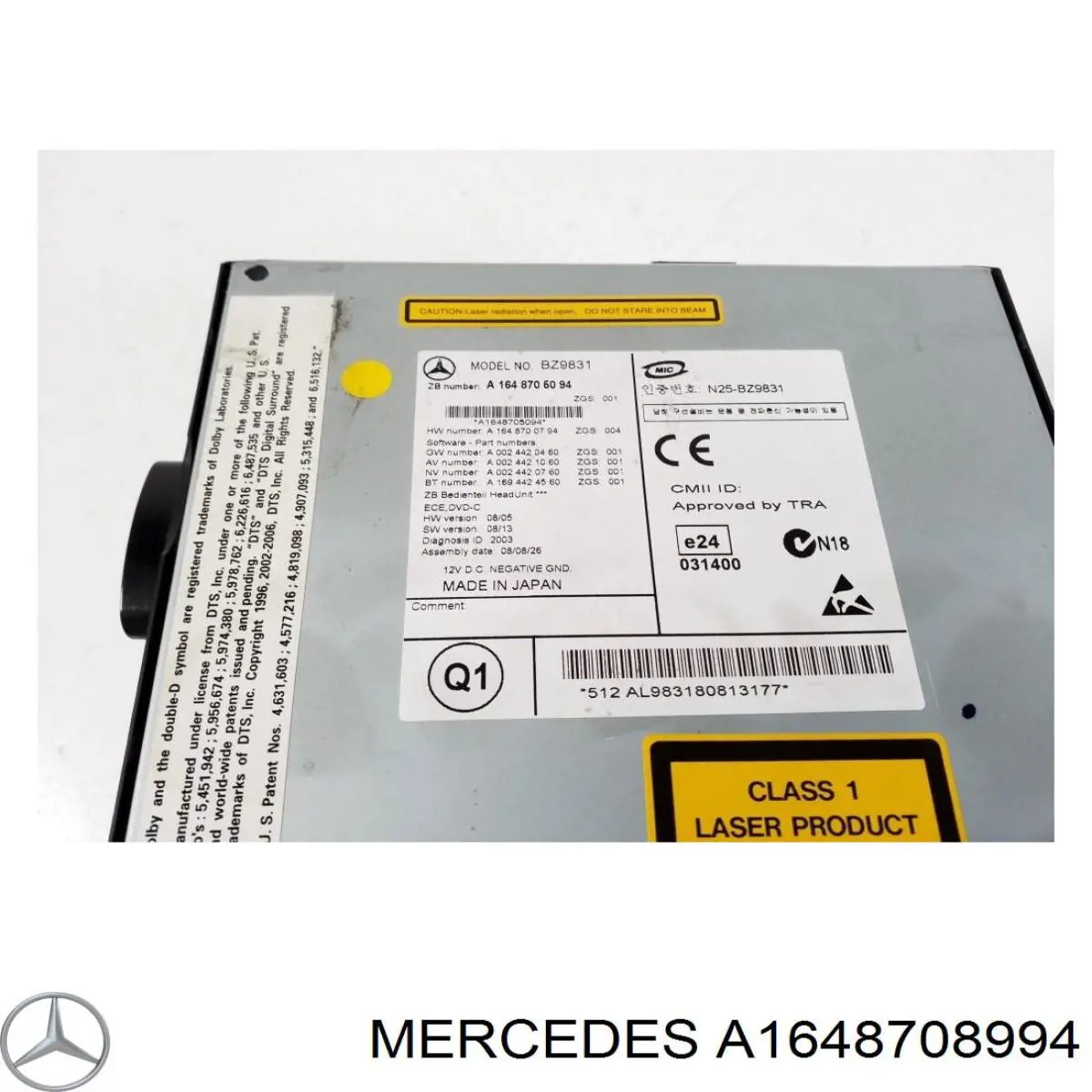 Compre A1648705094 Mercedes Aparelhagem de som (rádio AM/FM)