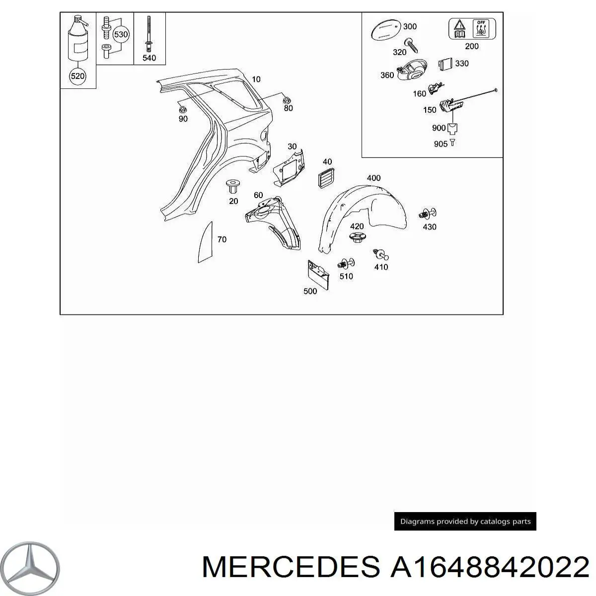 A1648842022 Mercedes Alcapão do tanque de combustível