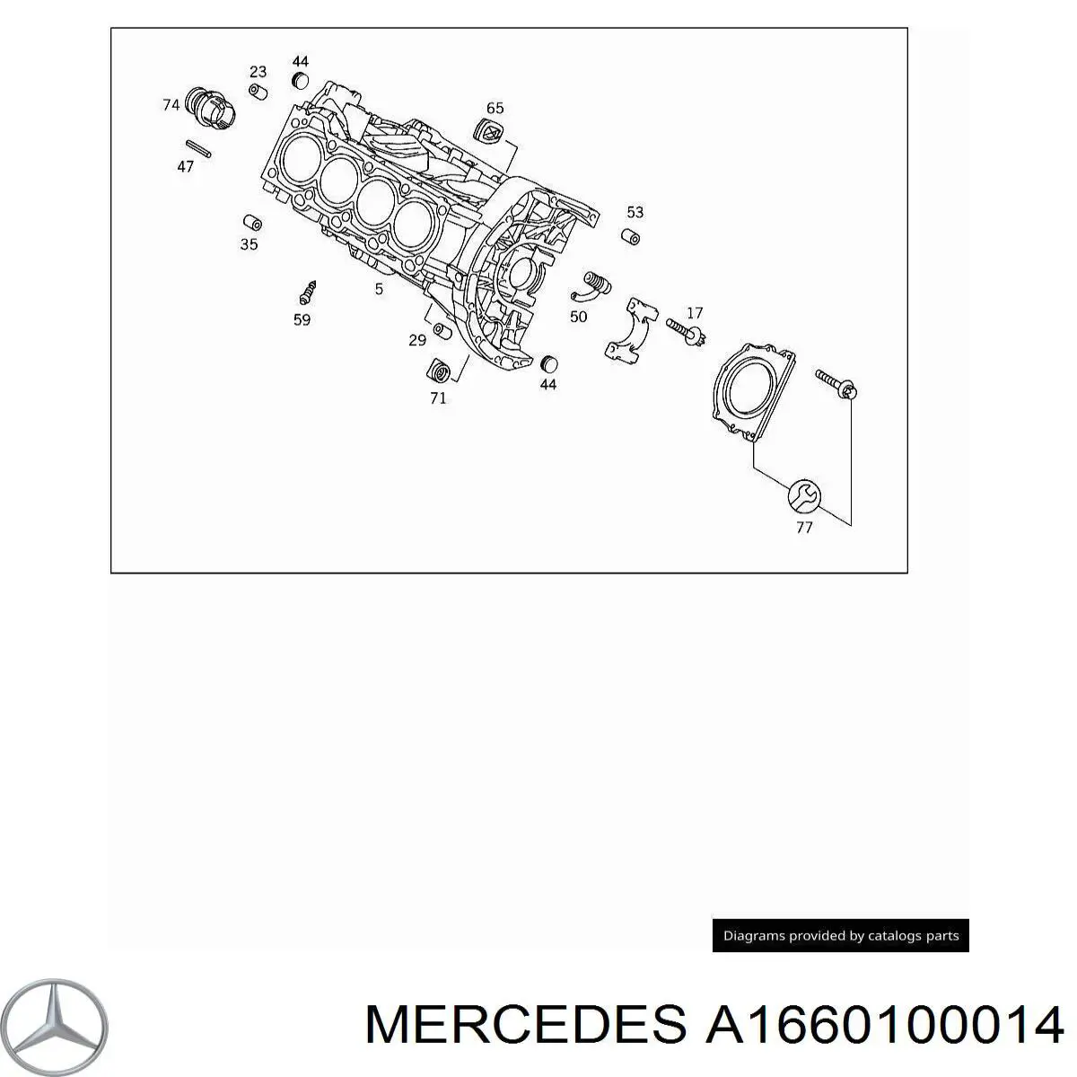 Compre A1660100014 Mercedes Vedação traseira de cambota de motor