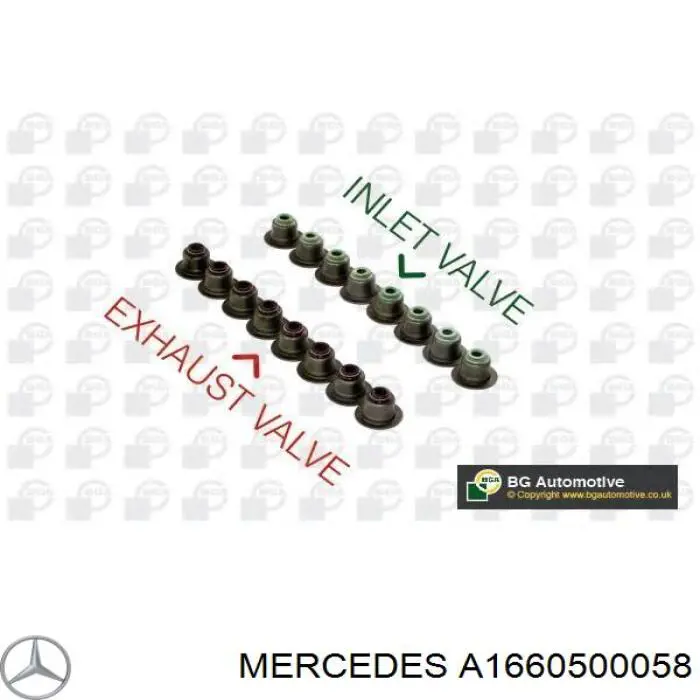 A1660500058 Mercedes Vedação de válvula (coletor de óleo), admissão/escape, kit para um motor