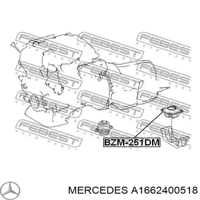 Coxim de transmissão (suporte da caixa de mudança) Mercedes A1662400518 preço, a partir de 66,44 USD