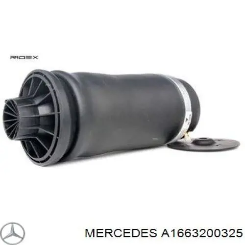 Coxim pneumático (suspensão de lâminas pneumática) do eixo traseiro Mercedes A1663200325 preço, a partir de 187,43 USD