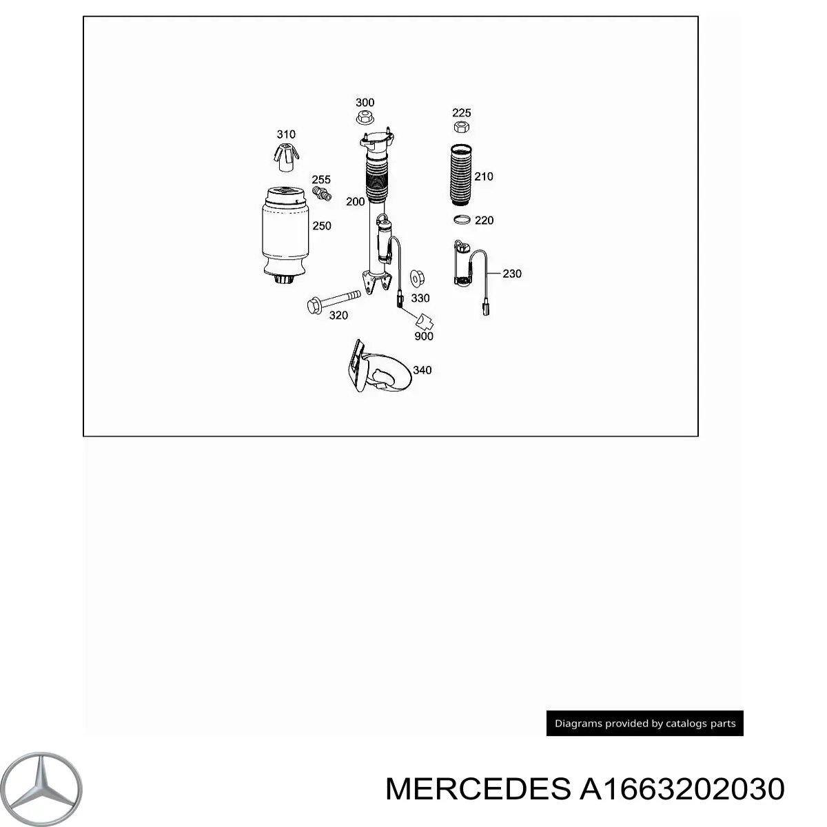 A1663202030 Mercedes Amortecedor traseiro
