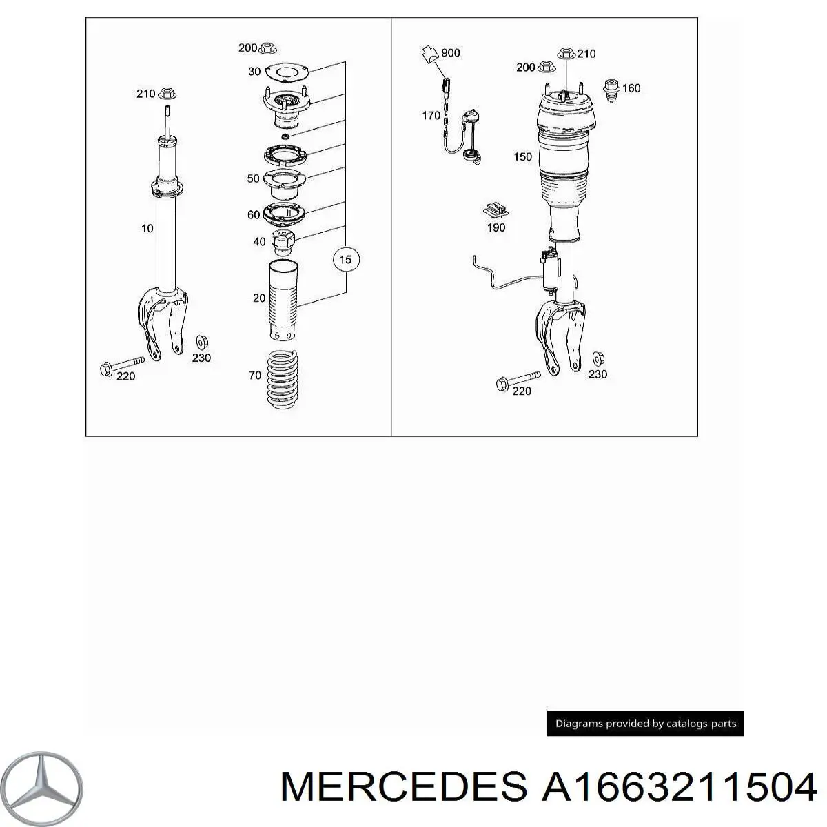A1663211504 Mercedes Mola dianteira