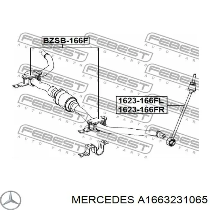A1663231065 Mercedes Estabilizador dianteiro