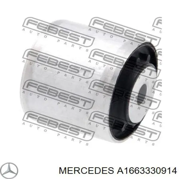 A1663330914 Mercedes Bloco silencioso (coxim) dianteiro de redutor do eixo dianteiro
