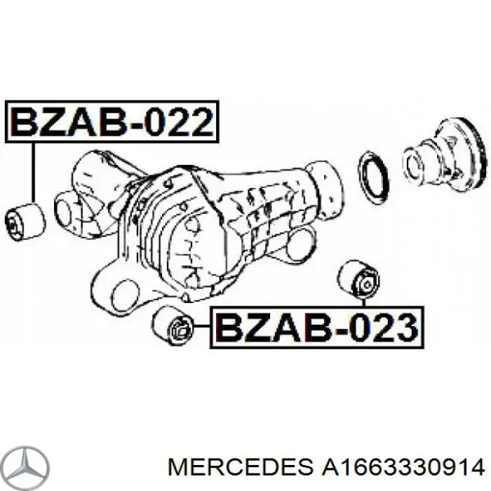Bloco silencioso (coxim) dianteiro de redutor do eixo dianteiro Mercedes A1663330914 preço, a partir de 36,75 USD