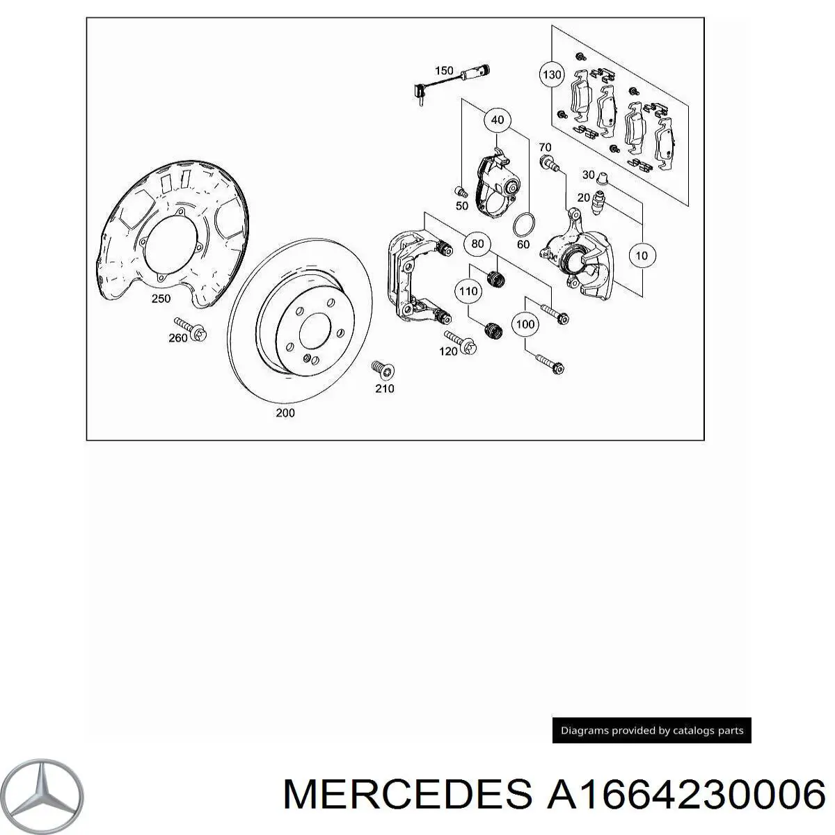 Braçadeira do freio de suporte traseiro Mercedes A1664230006 preço, a partir de 498,24 USD