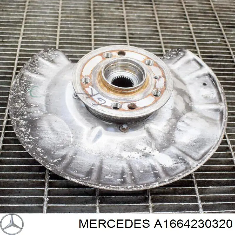 1664230120 Mercedes Proteção esquerda do freio de disco traseiro