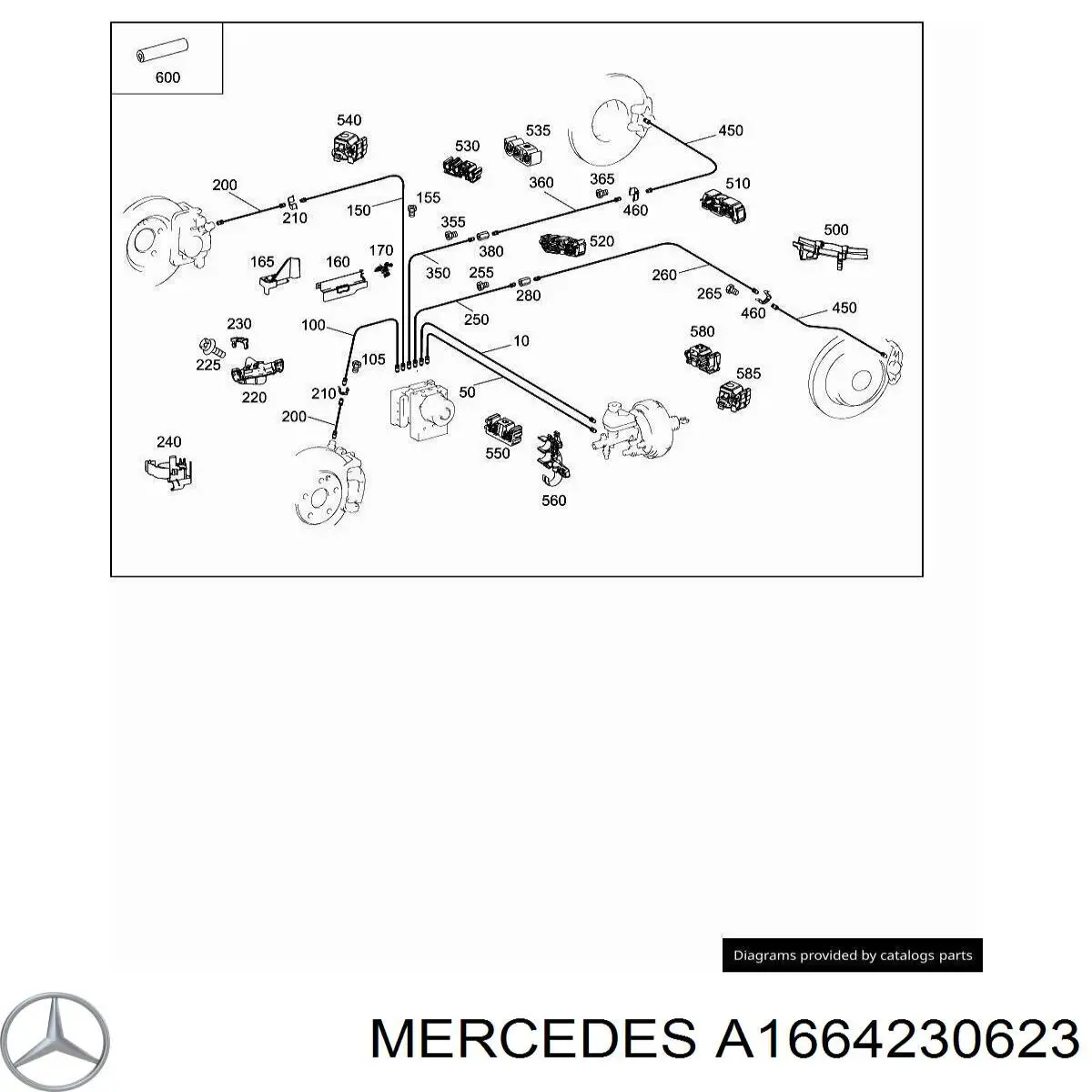 A1664230623 Mercedes Braçadeira de tubo do freio