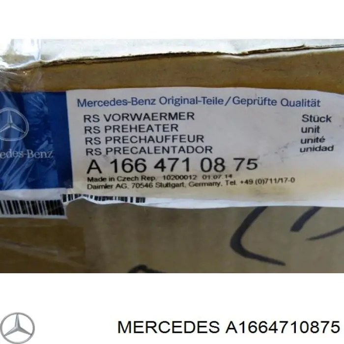 A1664710875 Mercedes Unidade de aquecimento de combustível