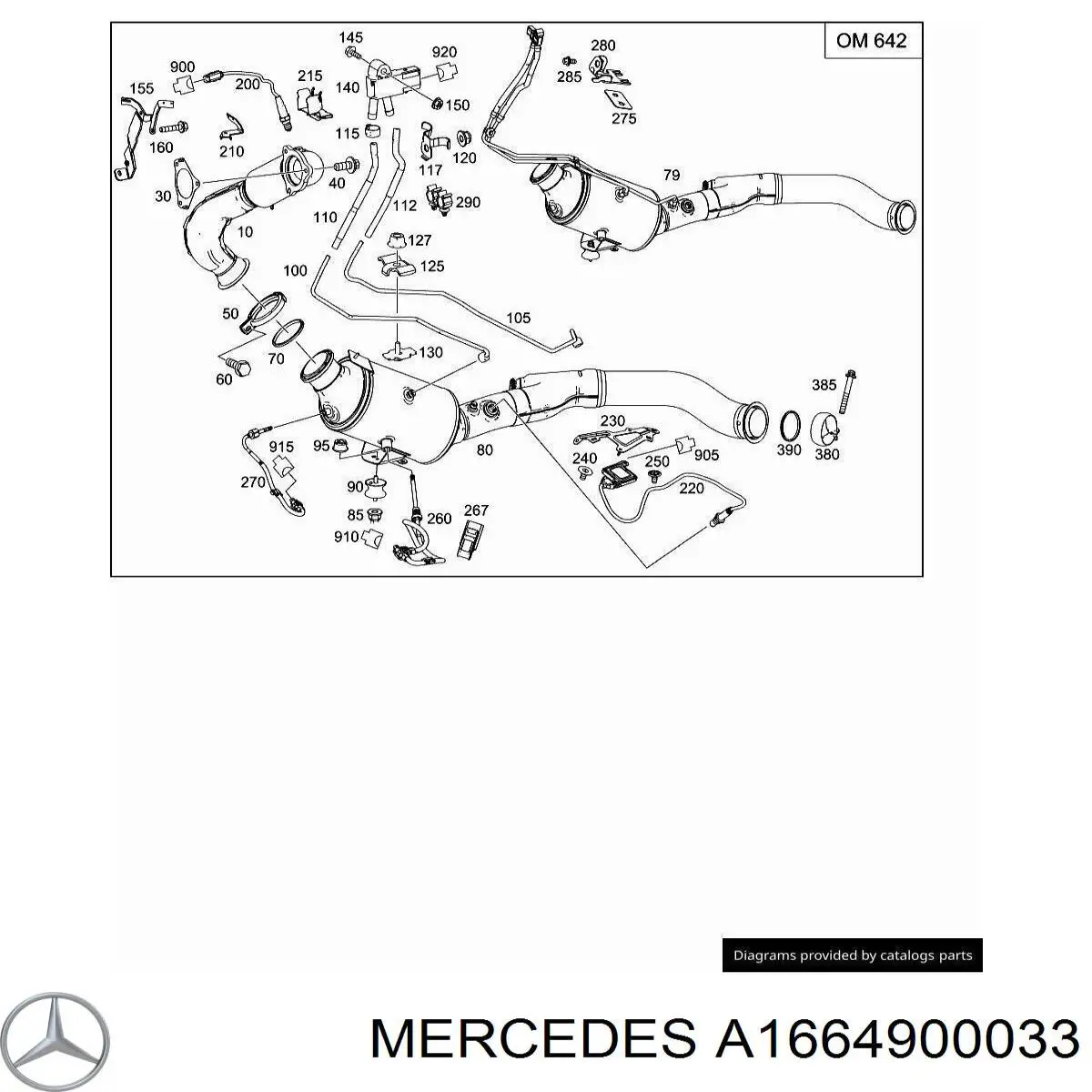 Silenciador, parte traseira Mercedes ML/GLE  W166