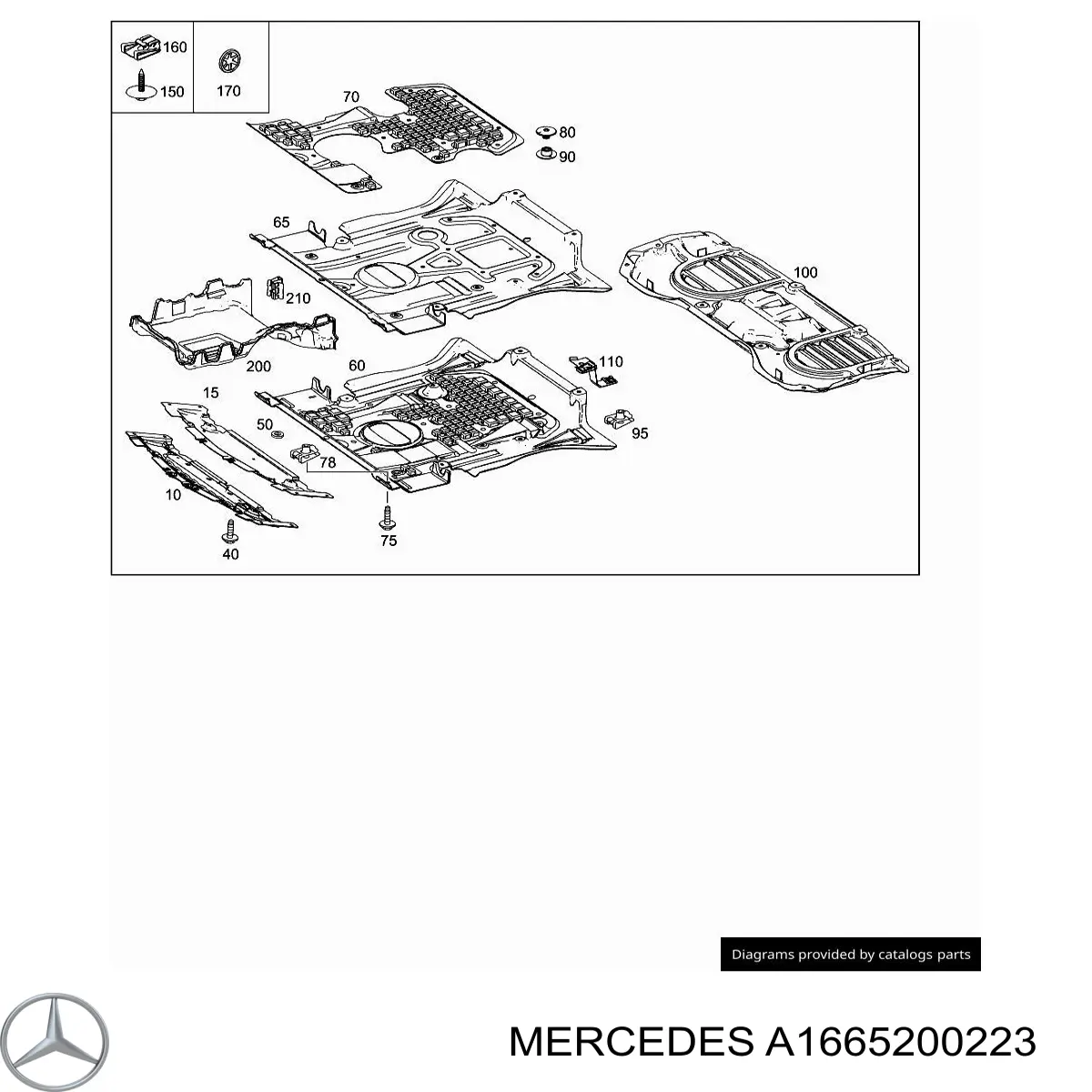 Compre A1665200223 Mercedes Proteção de fundo traseira