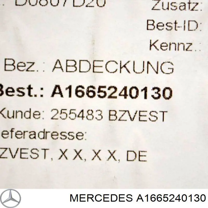 Proteção de motor dianteira Mercedes A1665240130 preço, a partir de 60,12 USD