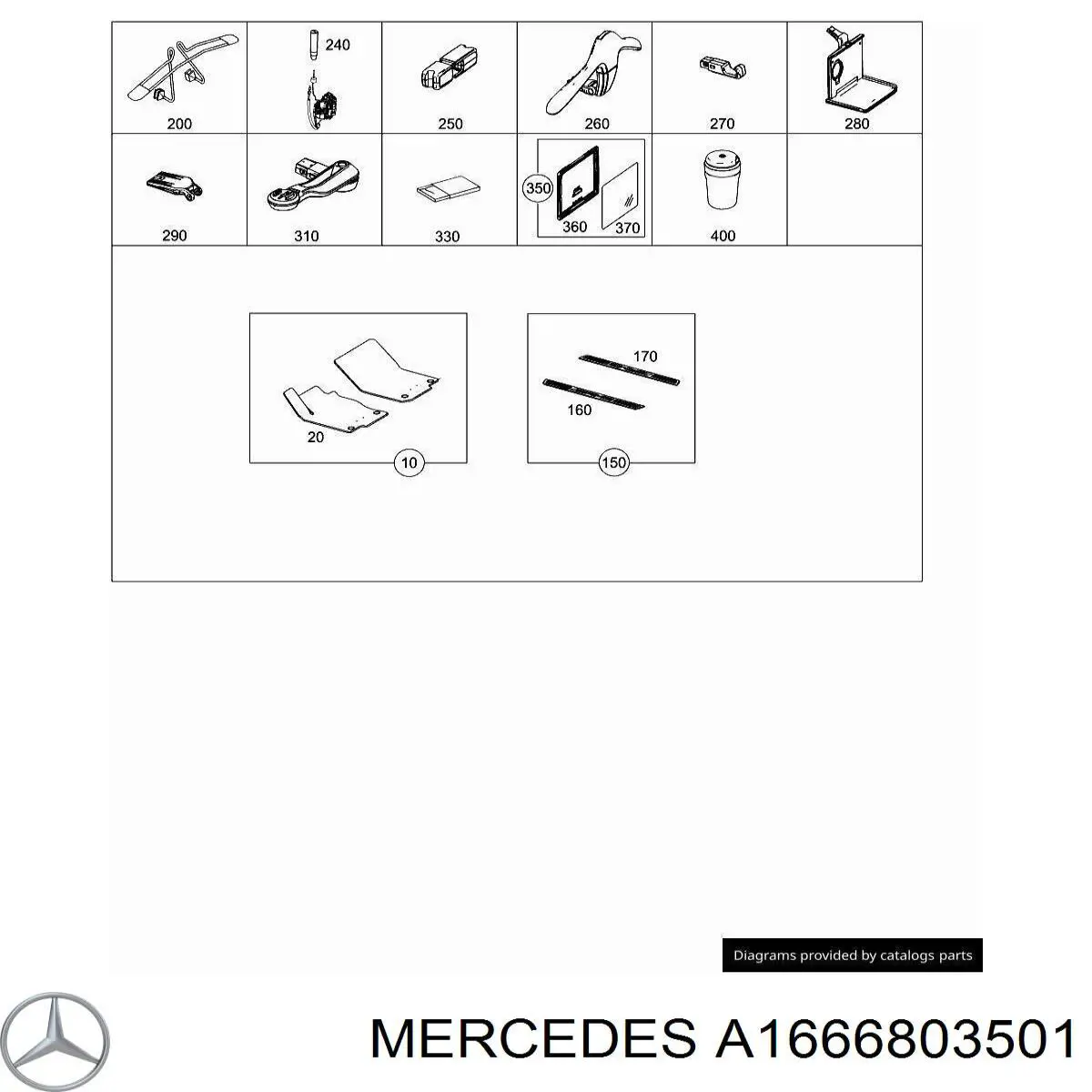 A1666803501 Mercedes Tapetes dianteiros + traseiros, kit