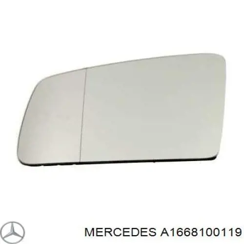 Elemento espelhado do espelho de retrovisão esquerdo Mercedes A1668100119 preço, a partir de 38,00 USD