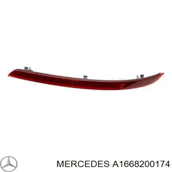 Retrorrefletor (refletor) do pára-choque traseiro direito Mercedes A1668200174 preço, a partir de 31,09 USD