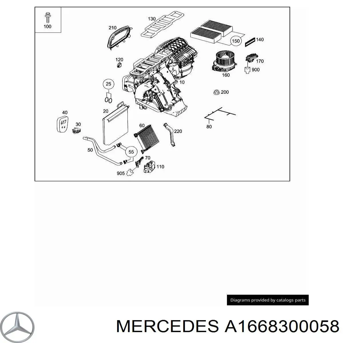 Vaporizador de aparelho de ar condicionado Mercedes ML/GLE  W166