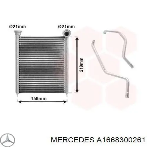 A1668300261 Mercedes Radiador de forno (de aquecedor)