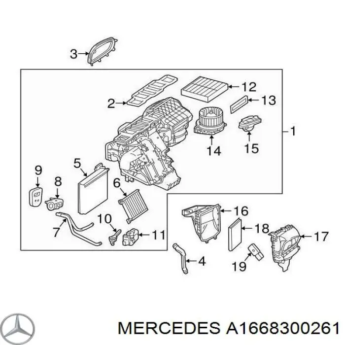 Radiador de forno (de aquecedor) Mercedes A1668300261 preço, a partir de 78,85 USD