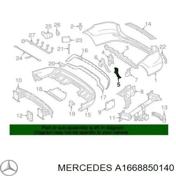 Consola direita do pára-choque traseiro Mercedes 1668850140 preço, a partir de 36,87 USD