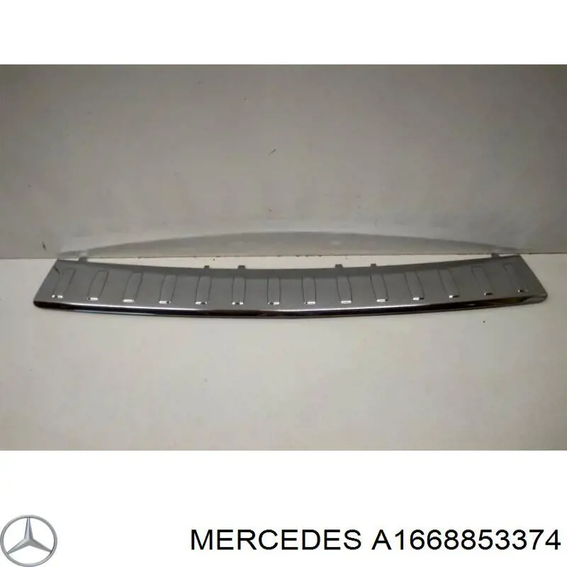 A1668853374 Mercedes Placa sobreposta do pára-choque traseiro superior de proteção (degrau-grampo dobrável)