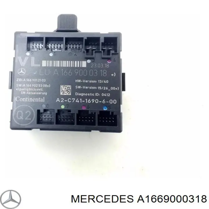 A1669000318 Mercedes Módulo de conforto da porta dianteira