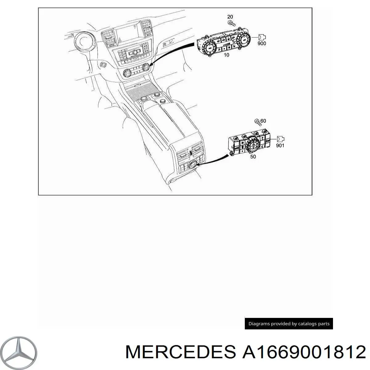 A1669003217 Mercedes Unidade de controlo dos modos de aquecimento/condicionamento