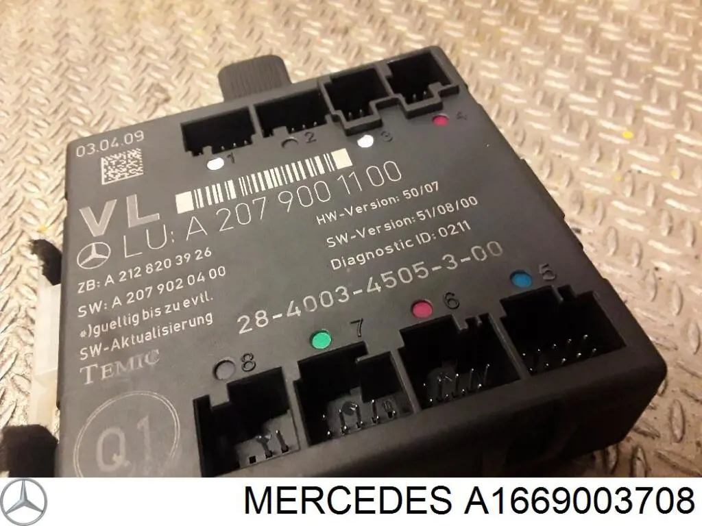 Compre A1669003513 Mercedes Módulo de direção (Centralina eletrônica) de abertura de tampa de porta-malas (de 3ª/5ª porta traseira)