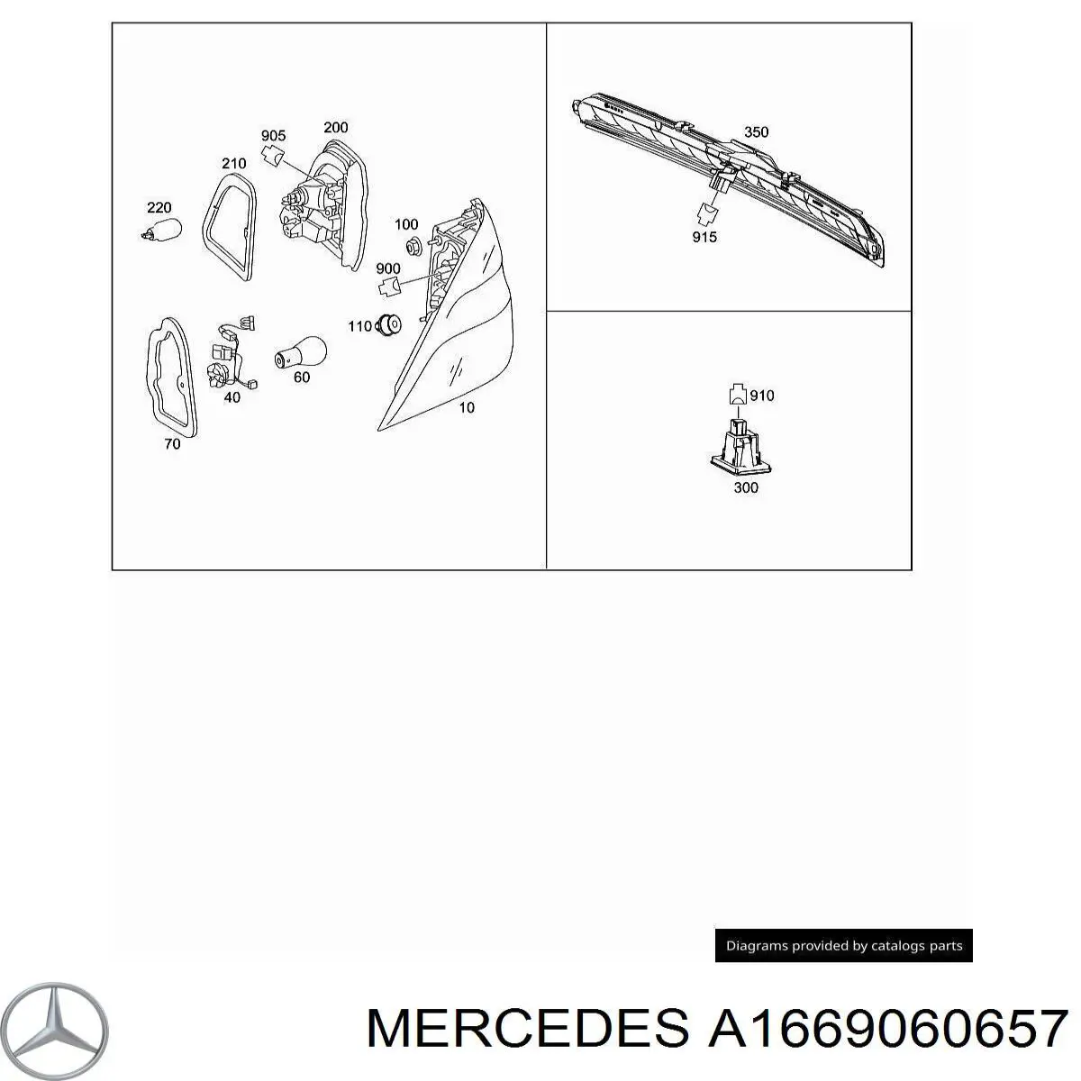 Lanterna traseira direita interna Mercedes A1669060657 preço, a partir de 306,55 USD