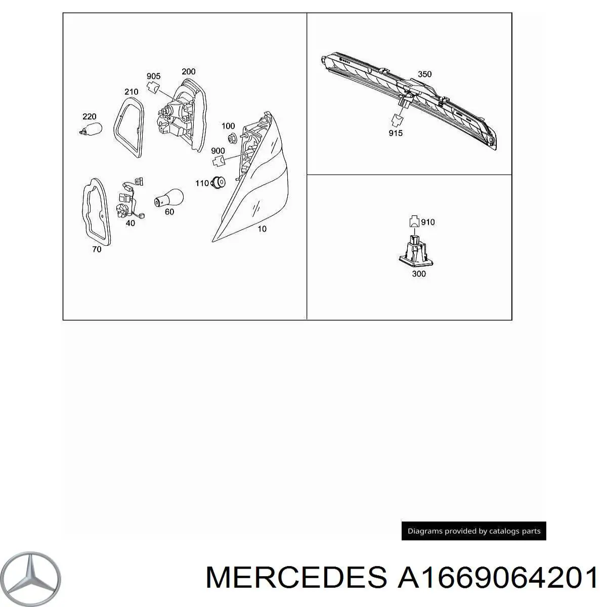 Lanterna traseira direita interna Mercedes A1669064201 preço, a partir de 306,55 USD