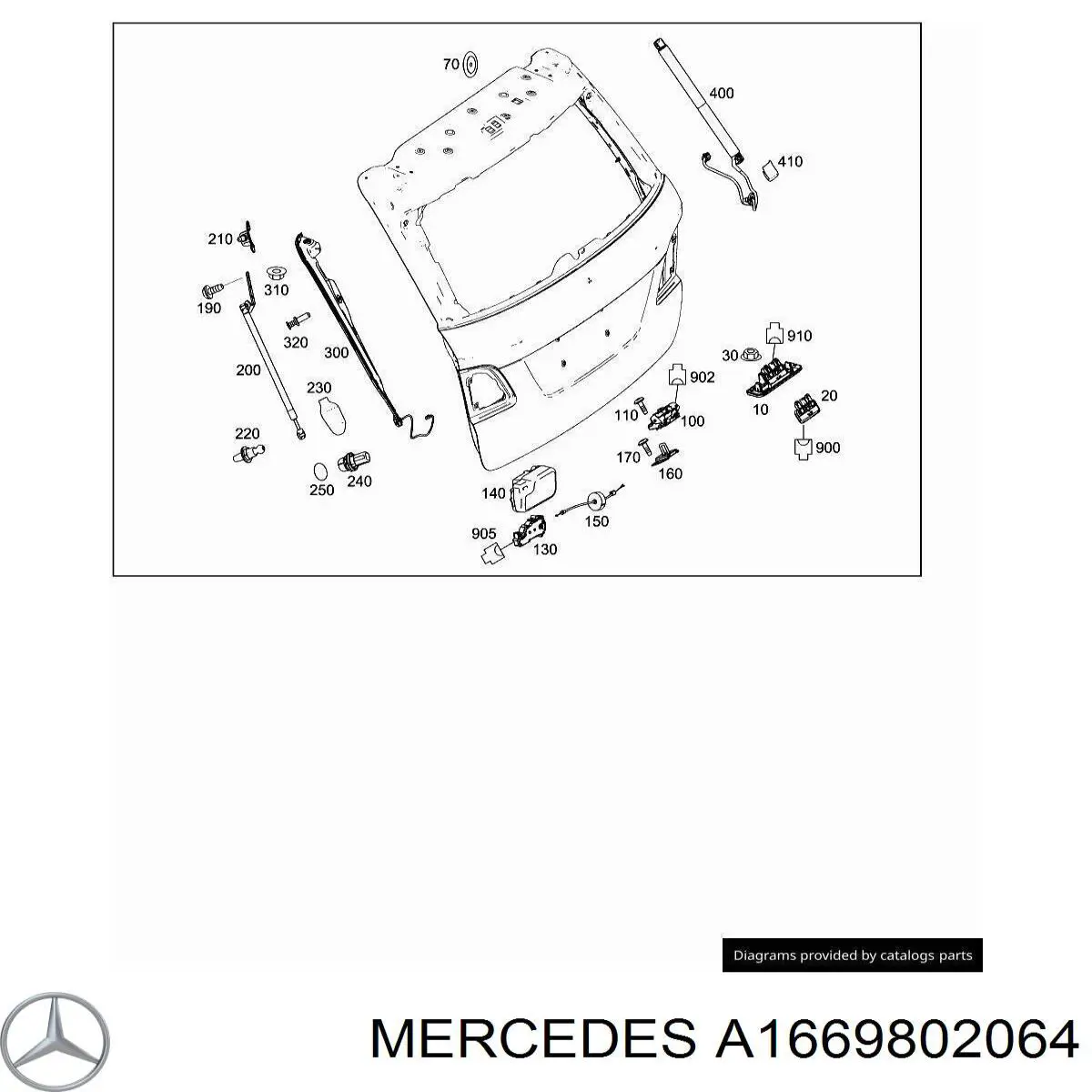 Amortecedor de tampa de porta-malas (de 3ª/5ª porta traseira) Mercedes A1669802064 preço, a partir de 53,56 USD