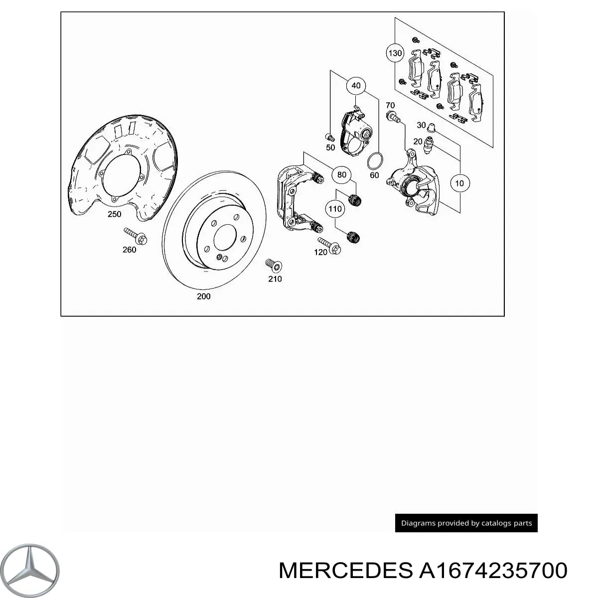 A1674235700 Mercedes Suporte do freio traseiro esquerdo