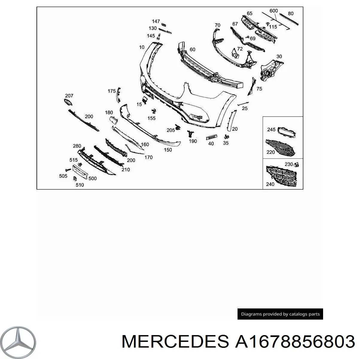 Placa sobreposta do pára-choque dianteiro Mercedes A1678856803 preço, a partir de 109,38 USD