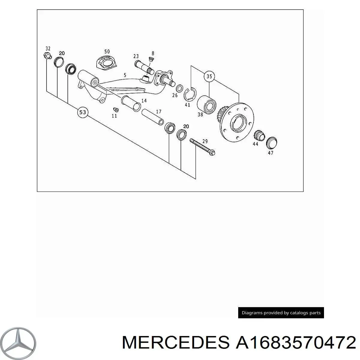 A1683570472 Mercedes Rolamento de agulha de viga traseira