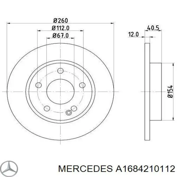 A1684210112 Mercedes Disco do freio dianteiro