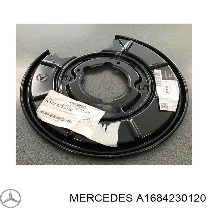 1684230120 Mercedes Proteção esquerda do freio de disco traseiro