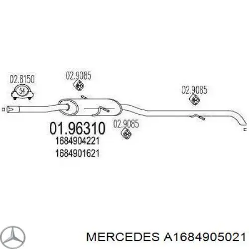 Compre A1684905021 Mercedes Silenciador, parte traseira