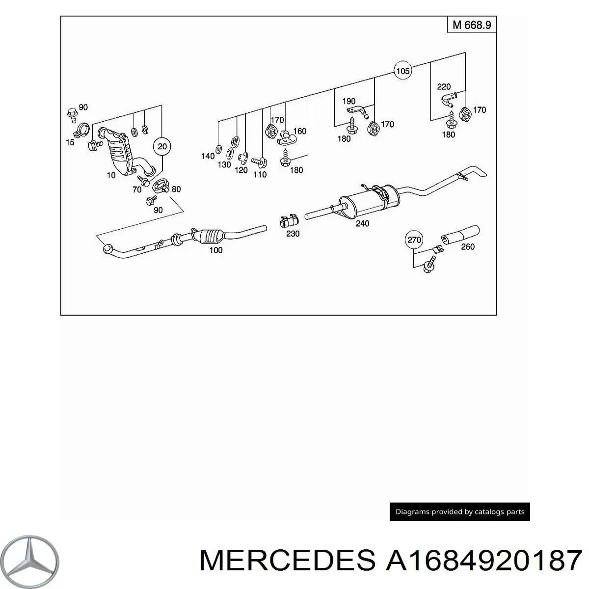 Compre A1684920187 Mercedes Coxim de fixação do silenciador