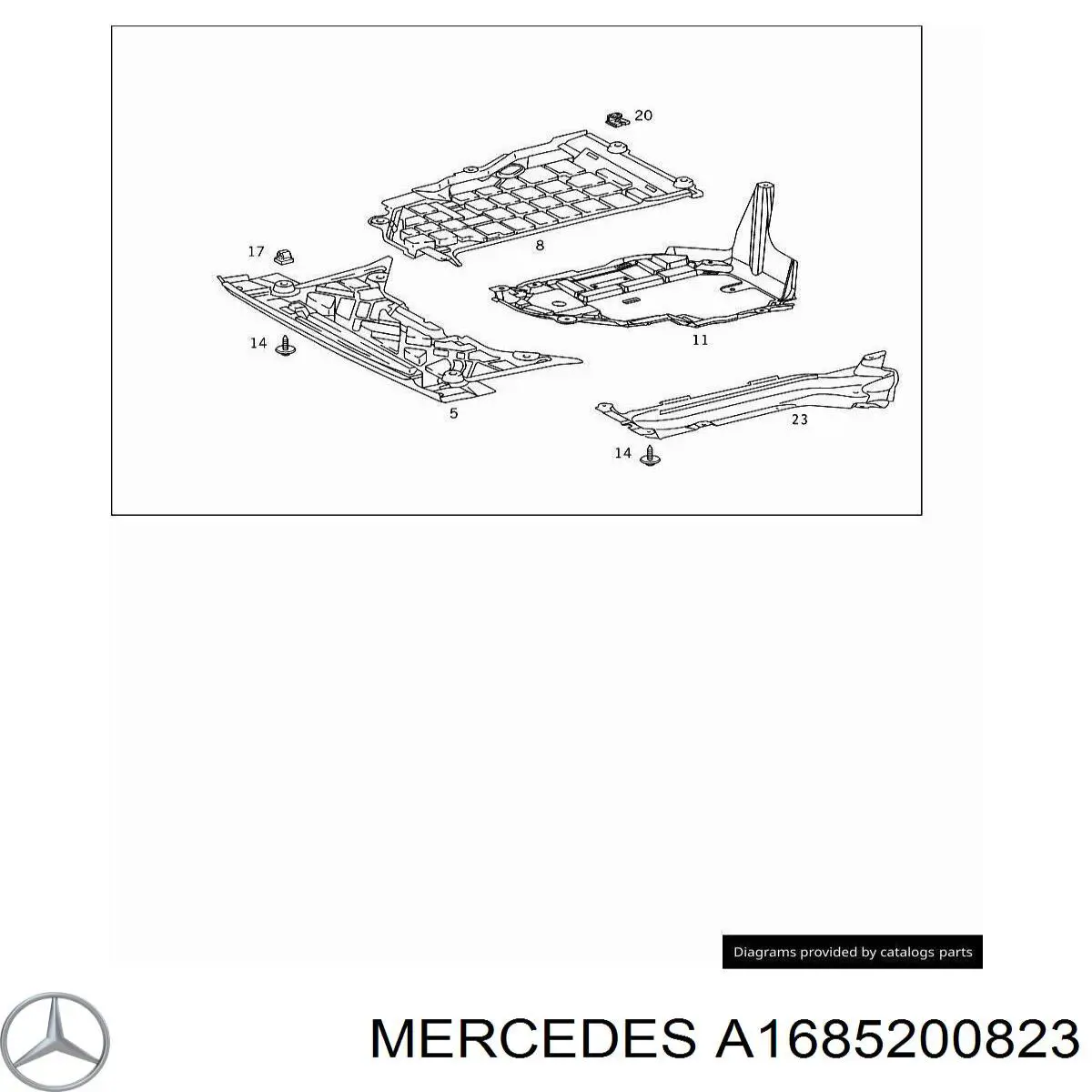A1685200823 Mercedes Proteção de motor traseiro