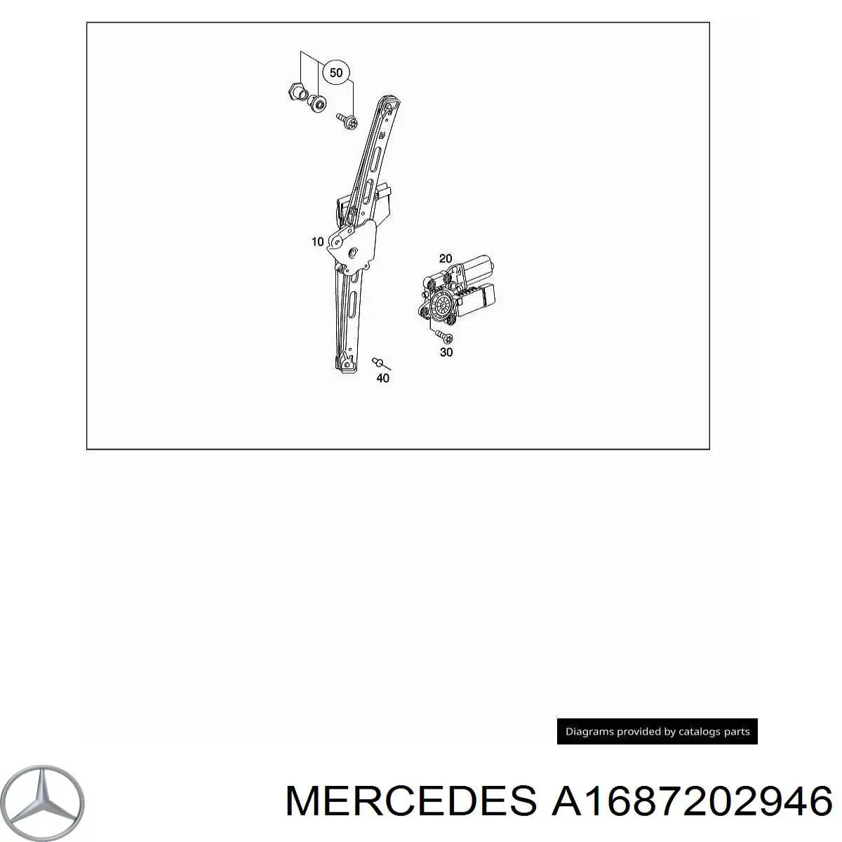 A1687202946 Mercedes Mecanismo de acionamento de vidro da porta dianteira esquerda